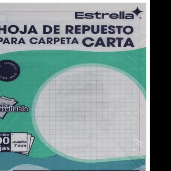 HOJA PCARPETA CTA. ESTRELLA 559 C7 PAQ.C100H. C.20